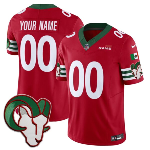 Rams Mexico Vapor Limited Custom Jersey – All Stitched – Red Jersey