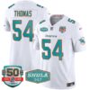 Dolphins Shula 347 Patch Vapor Limited Jersey V2 – All Stitched – White – Zach Thomas Jersey