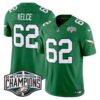 Philadelphia Eagles Kelly Green 2024 NFC East Division Champions Vapor Limited Jersey V2 – All Stitched – Kelly Green – Jason Kelce Jersey