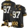 New York Giants 100th Season & State Patch Gold Vapor Limited Jersey – All Stitched – Black Limited – Dexter Lawrence II Jersey