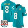 Dolphins Gold Trim Vapor Limited Jersey – All Stitched – Aqua – Jevon Holland Jersey