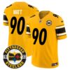 Steelers 2024 Vapor Limited Jersey – Est 1933 Patch – All Stitched – Gold – T. J. Watt Jersey