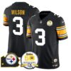 Steelers 50th Anniversary Of Super Bowl IX & Map Patch Vapor Limited Jersey – All Stitched – 1975 Throwback – Russell Wilson Jersey