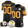 Steelers 50th Anniversary Of Super Bowl IX & Map Patch Vapor Limited Custom Jersey – All Stitched – Color Rush Jersey