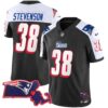 Patriots 1996 Throwback State Patch Vapor Jersey – All Stitched – Black Alternate – Rhamondre Stevenson Jersey