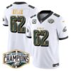 Eagles 2024 NFC East Division Champions Gold Trim Vapor Limited Jersey – All Stitched – White – Jason Kelce Jersey