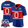 New York Giants ‘Century Red’ 100th Season Commemorative Vapor Jersey – All Stitched – Royal – Brian Burns Jersey