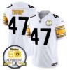 Pittsburgh Steelers Throwback 2024 Vapor Limited Jersey – All Stitched – 1975 White – Donald Trump Jersey
