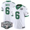 Philadelphia Eagles Kelly Green 2024 NFC East Division Champions Vapor Limited Jersey V2 – All Stitched – Kelly White – DeVonta Smith Jersey