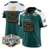 Eagles 2024 NFC East Division Champions Gold Trim Vapor Limited Jersey – All Stitched – Green Alternate – Jason Kelce Jersey