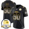 Steelers Arch Smoke 50th Anniversary Of Super Bowl IX Patch Vapor Limited Jersey – All Stitched – Black – T. J. Watt Jersey