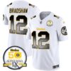 Steelers Arch Smoke 50th Anniversary Of Super Bowl IX Patch Vapor Limited Jersey – All Stitched – White – Terry Bradshaw Jersey
