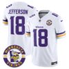 Minnesota Vikings 2024 Vapor Limited Jersey V2 – Est. 1961 Patch – All Stitched – White – Justin Jefferson Jersey