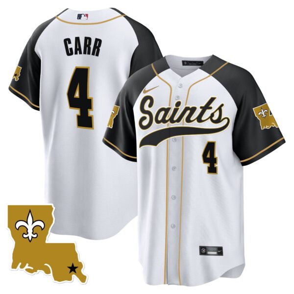 Saints 1987 Legacy Cool Base Jersey – All Stitched – Inverted – Derek Carr Jersey
