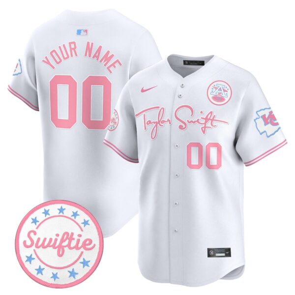 Chiefs Taylor Swift Bubblegum Pink Vapor Premier Limited Custom Jersey – All Stitched – White Jersey