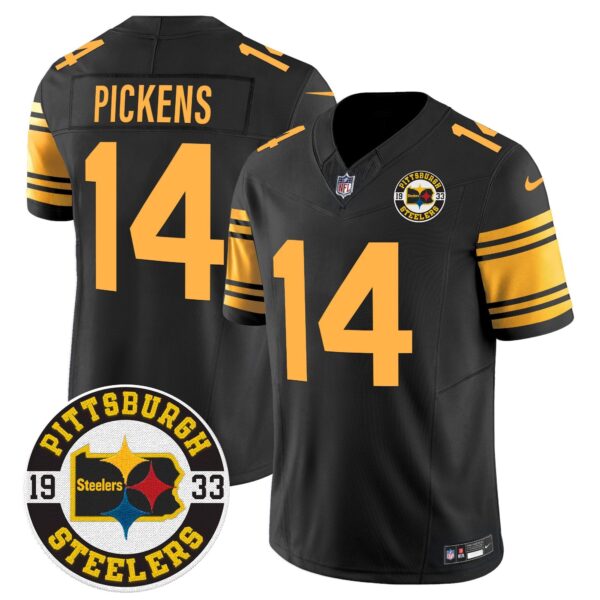 Steelers 2024 Vapor Limited Jersey – Est 1933 Patch – All Stitched – Color Rush – George Pickens Jersey