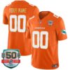 Dolphins Gold Trim Vapor Limited Custom Jersey – All Stitched – Orange Jersey