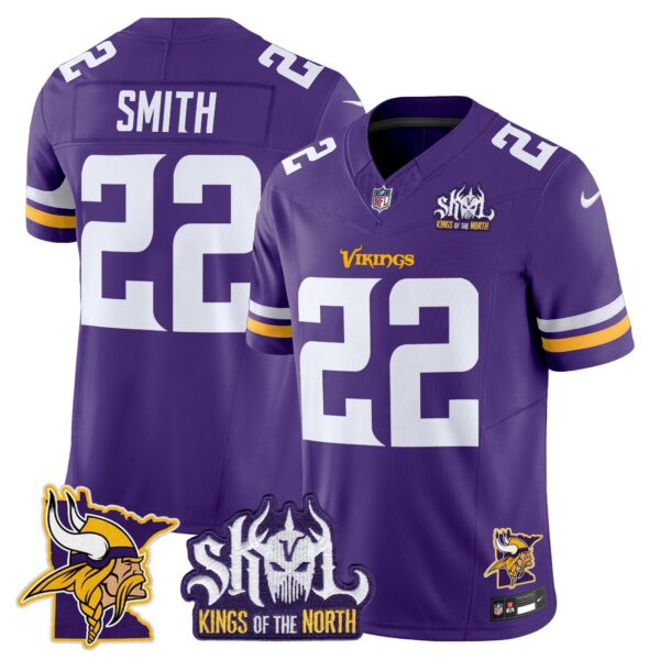 Minnesota Vikings Kings Of The North Patch Vapor Limited Jersey V3 – All Stitched – Purple – Harrison Smith Jersey