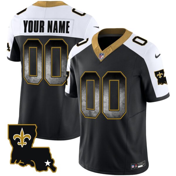 Saints 1987 Legacy Arch Smoke Custom Jersey – All Stitched – Alternate Jersey