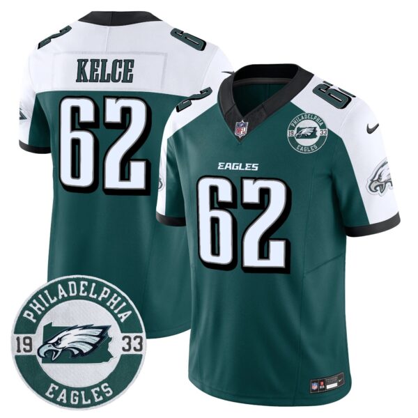 Eagles 2024 Vapor Limited Jersey – Est. 1933 Patch – All Stitched – Alternate – Jason Kelce Jersey