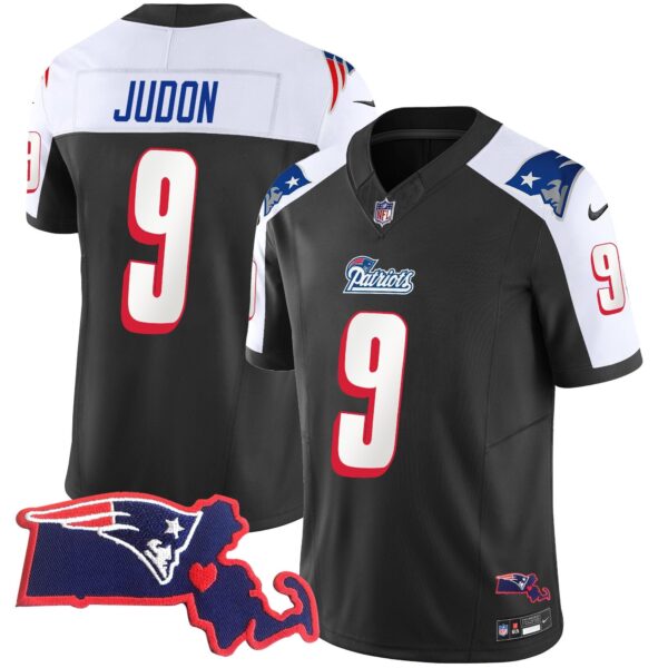 Patriots 1996 Throwback State Patch Vapor Jersey – All Stitched – Black Alternate – Matthew Judon Jersey