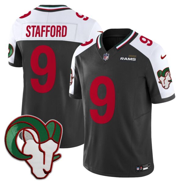 Rams Mexico Vapor Limited Jersey – All Stitched – Black Alternate – Matthew Stafford Jersey