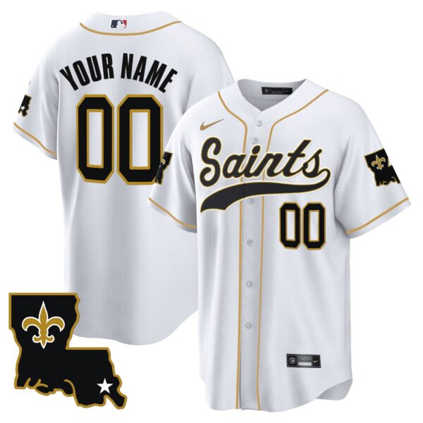 Saints 1987 Legacy Cool Base Custom Jersey – All Stitched – White Jersey