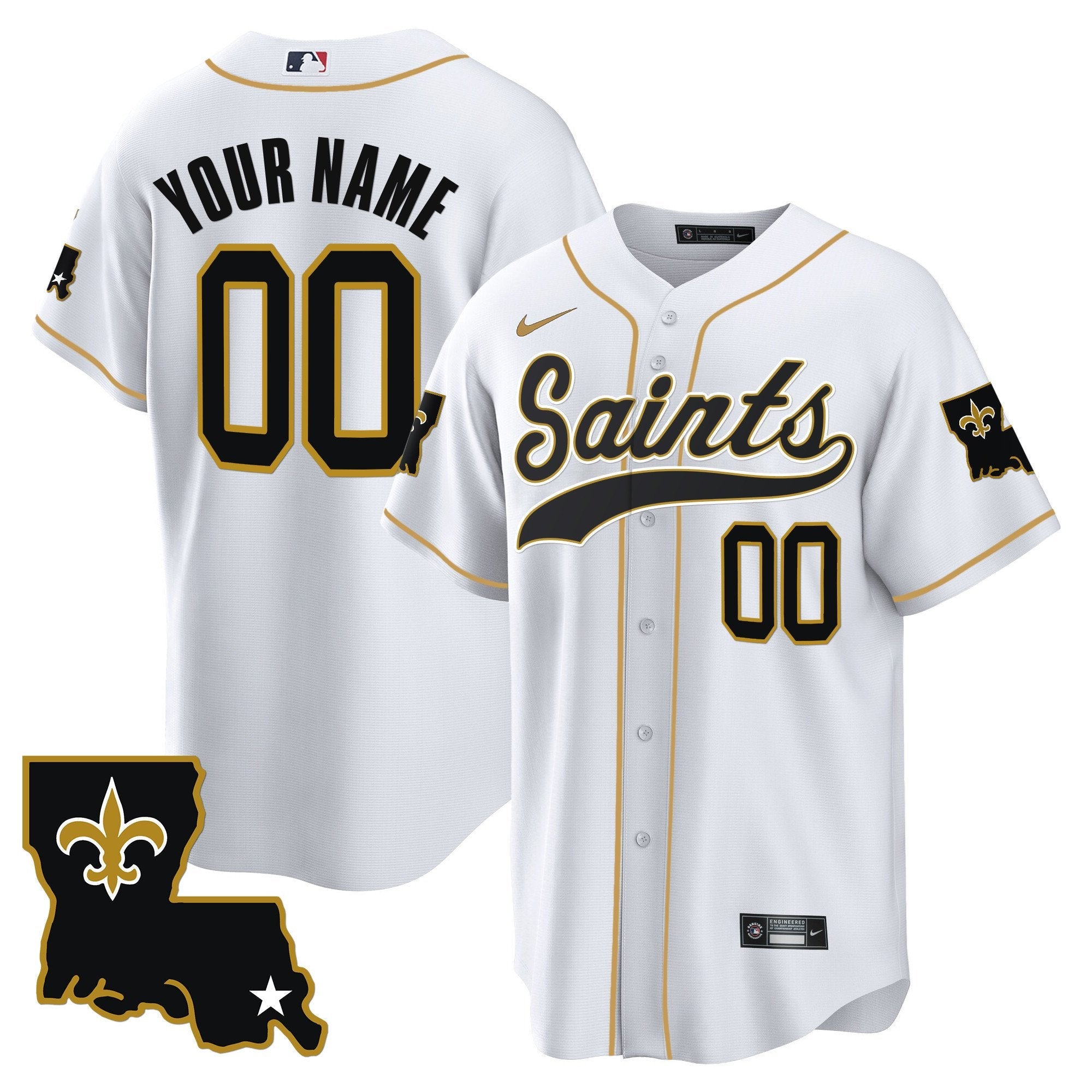 Saints 1987 Legacy Cool Base Custom Jersey – All Stitched – White Jersey