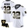 Saints 1987 Legacy Arch Smoke Jersey – All Stitched – White – Tyrann Mathieu Jersey