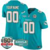 Dolphins Shula 347 Patch Vapor Limited Custom Jersey V2 – All Stitched – Aqua Jersey