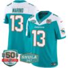 Dolphins Shula 347 Patch Vapor Limited Jersey V2 – All Stitched – Aqua Alternate – Dan Marino Jersey