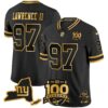 New York Giants 100th Season & State Patch Gold Vapor Limited Jersey – All Stitched – Black Gold – Dexter Lawrence II Jersey