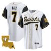 Saints 1987 Legacy Cool Base Jersey – All Stitched – Black Sleeves – Taysom Hill Jersey