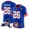 Giants New York State & Logo Patch Limited Jersey – All Stitched – Royal – Saquon Barkley Jersey