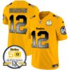 Steelers Arch Smoke 50th Anniversary Of Super Bowl IX Patch Vapor Limited Jersey – All Stitched – Gold – Terry Bradshaw Jersey