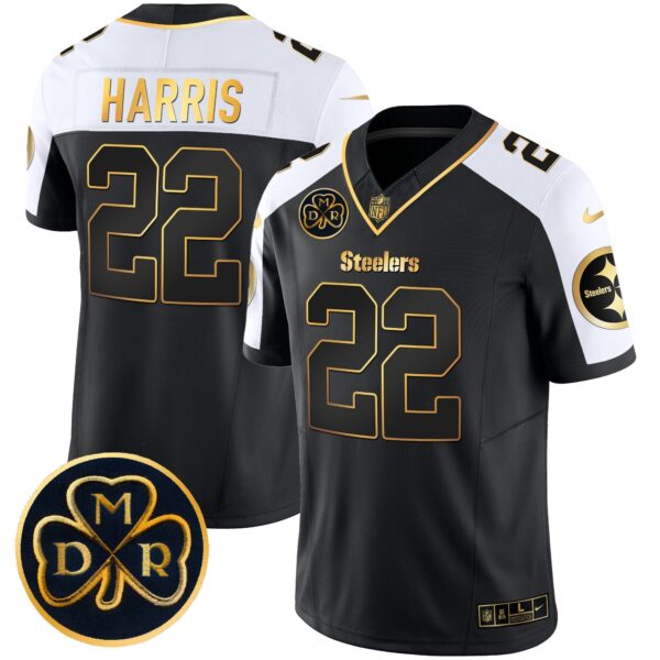 Steelers DMR Patch Gold Vapor Limited Jersey – All Stitched – Alternate – Najee Harris Jersey