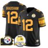 Steelers 50th Anniversary Of Super Bowl IX & Map Patch Vapor Limited Jersey – All Stitched – Color Rush – Terry Bradshaw Jersey