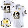 Steelers Arch Smoke 50th Anniversary Of Super Bowl IX Patch Vapor Limited Jersey – All Stitched – White – Troy Polamalu Jersey
