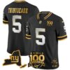 New York Giants 100th Season & State Patch Gold Vapor Limited Jersey – All Stitched – Black Limited – Kayvon Thibodeaux Jersey