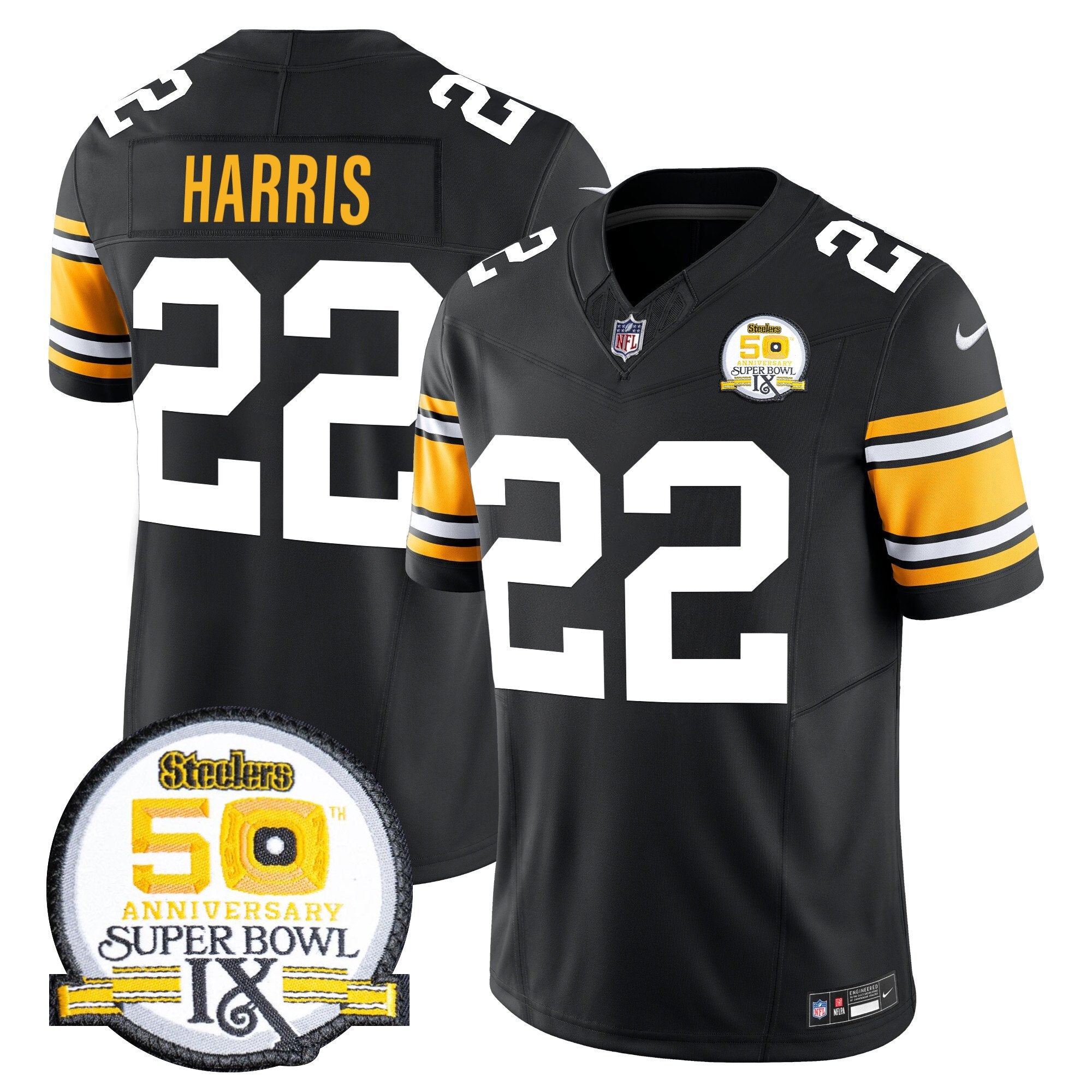 Pittsburgh Steelers Throwback 2024 Vapor Limited Jersey – All Stitched – 1975 Throwback – Najee Harris Jersey