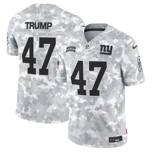 New York Giants 2024 Salute to Service Vapor Limited Jersey – Arctic Camo – All stitched – Donald Trump Jersey