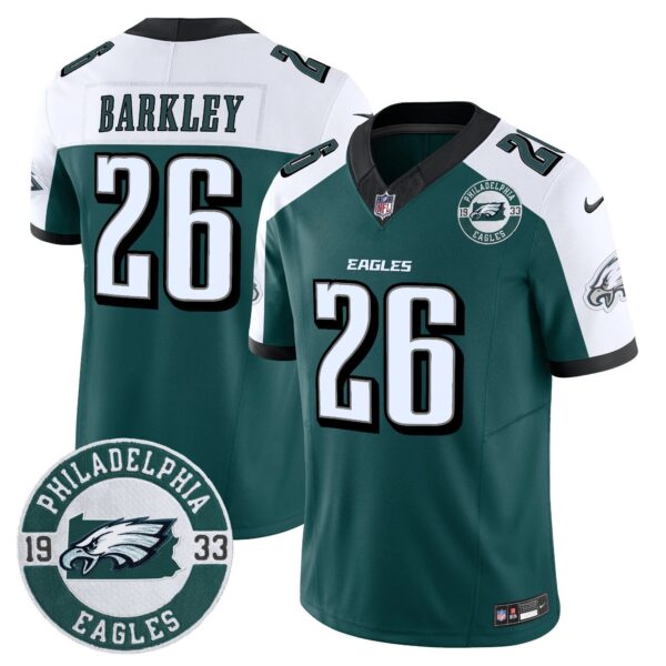 Eagles 2024 Vapor Limited Jersey – Est. 1933 Patch – All Stitched – Alternate – Saquon Barkley Jersey