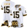 New York Giants 100th Season & State Patch Gold Vapor Limited Jersey – All Stitched – White Gold – Tommy DeVito Jersey