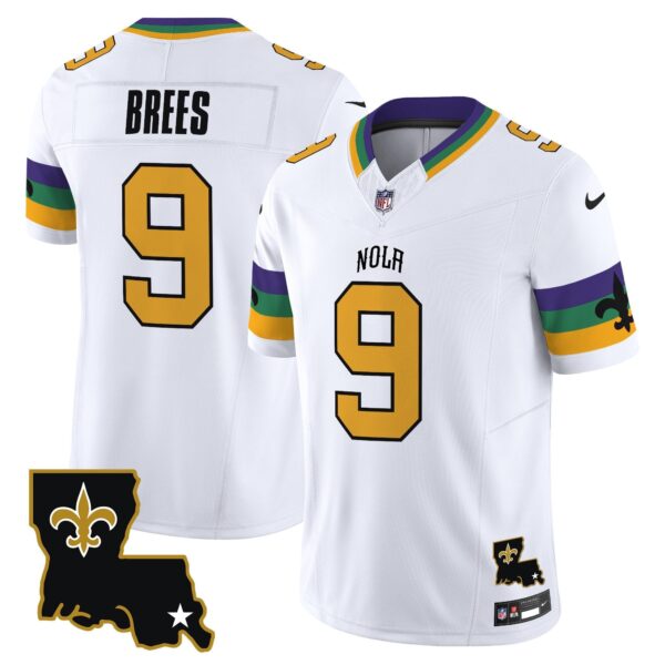 Saints 2024 New Orleans City Vapor Limited Jersey – All Stitched – White – Drew Brees Jersey