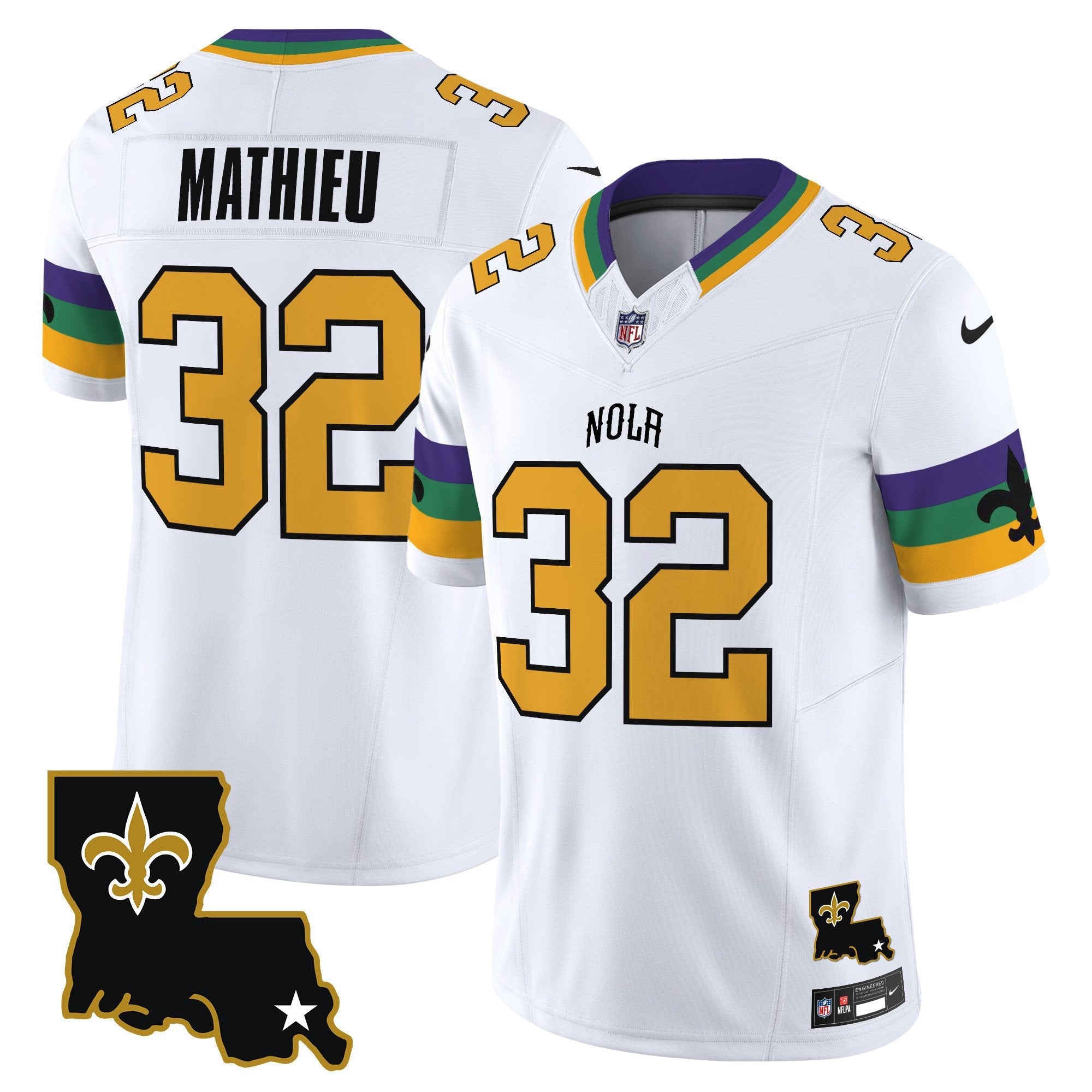 Saints 2024 New Orleans City Vapor Limited Jersey – All Stitched – White – Tyrann Mathieu Jersey