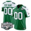 Philadelphia Eagles Kelly Green 2024 NFC East Division Champions Vapor Limited Custom Jersey V2 – All Stitched – Kelly Alternate Jersey