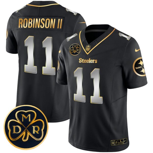Steelers DMR Patch Gold Vapor Limited Jersey – All Stitched – Black Limited – Allen Robinson II Jersey
