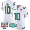 Dolphins 50th & Don Shula 347 Memorial Patch Vapor Limited Jersey – All Stitched – White – Tyreek Hill Jersey