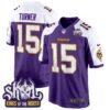 Minnesota Vikings King Of The North Patch Throwback Game Jersey – All Stitched – Purple Alternate – Dallas Turner Jersey