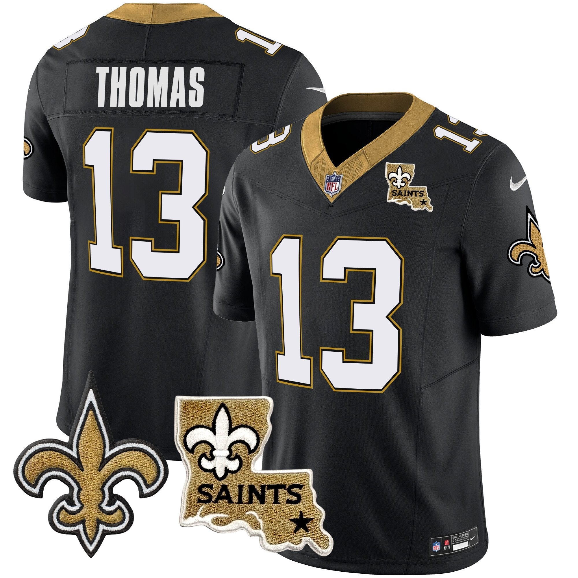 Saints Vapor Limited Jersey – New Orleans Patch – All Stitched – Black – Michael Thomas Jersey